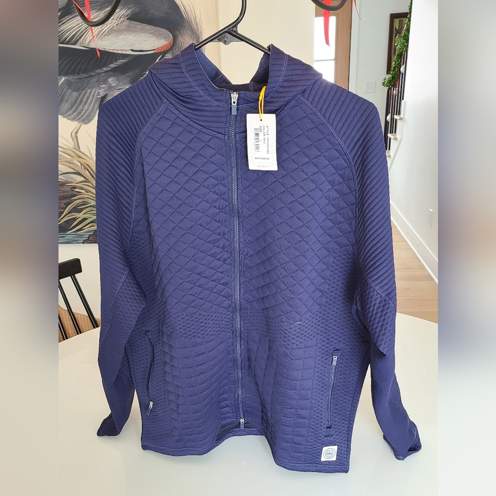 Peter Millar Orion Performance Quilted Hoodie - New w Tags - Size L